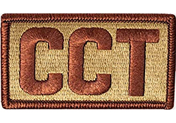 USAF CCT Letters (Combat Controller) Spice Brown OCP Scorpion Patch With Velcro